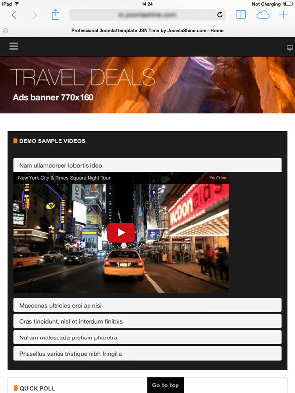 Mobile Ipad layout overview